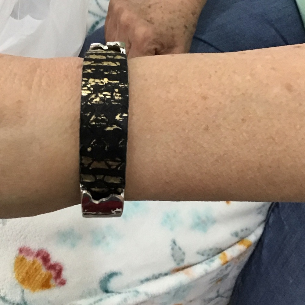 Rustic Cuff Black and Gold Women's Watch